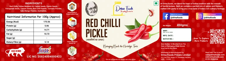 Drina - Red Chilli Label