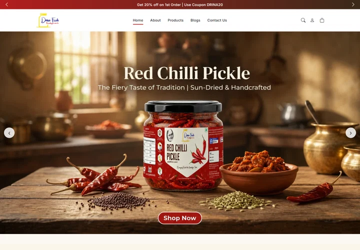 Drina Foods website preview