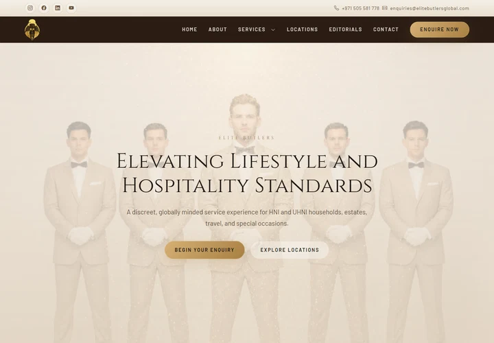 Elite Butlers Global website preview