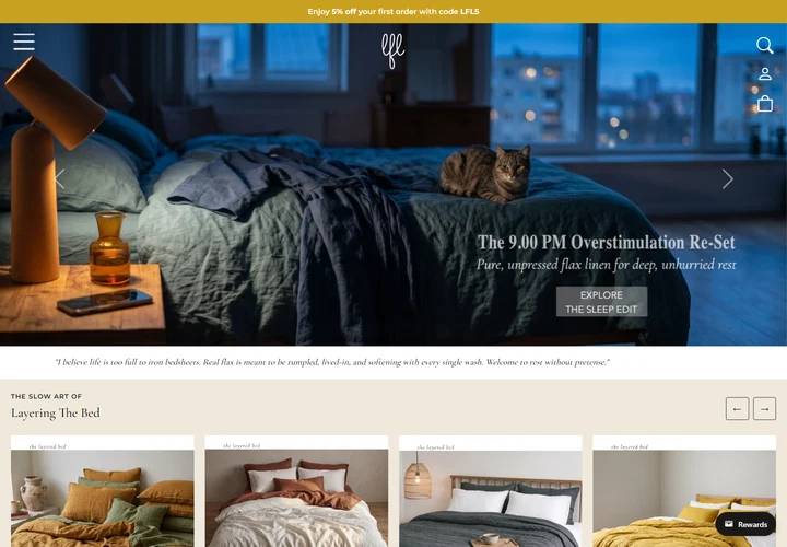 Love For Linen website preview