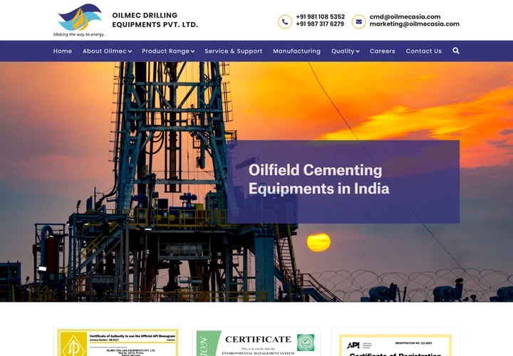 Oilmec Asia website preview