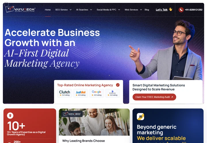 Vayutech Solutions website preview