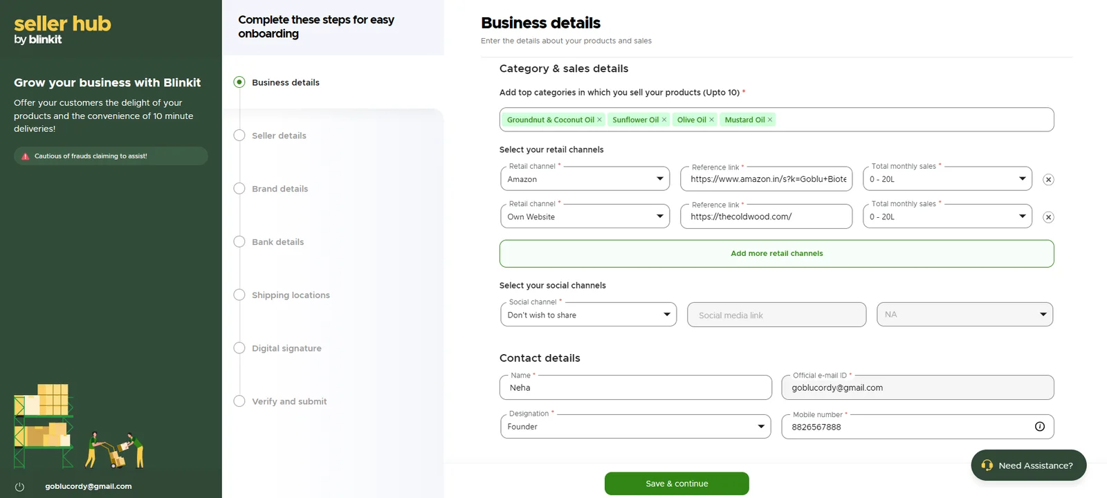  Blinkit Onboarding Steps