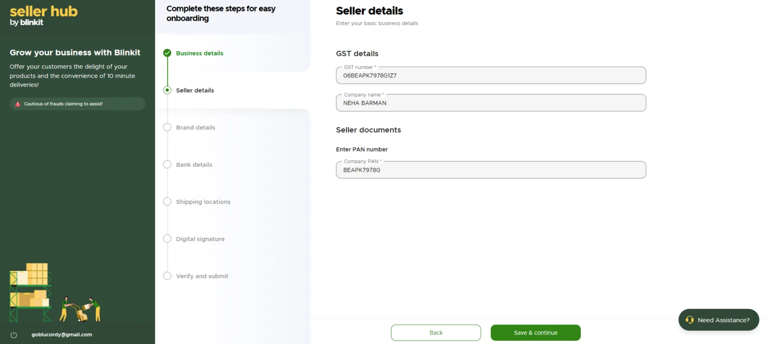  Blinkit Onboarding Steps